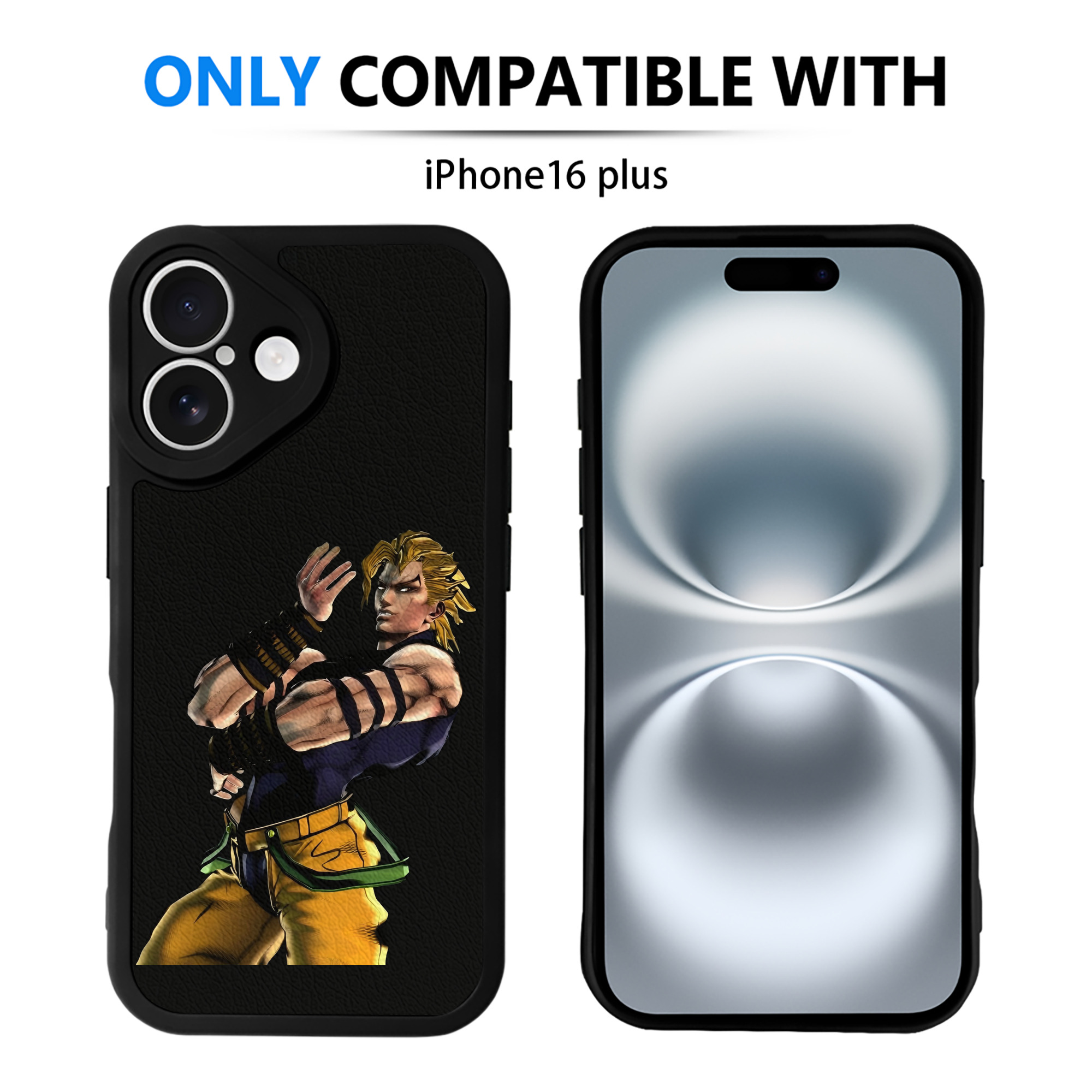 （画像用） ジョジョの奇妙な冒険 ディオ?ブランドー JoJo's Bizarre Adventure Dio Brando 【iPhone 16シリーズ対応】シリコンスマホケース（レザー調） 材質：シリコン